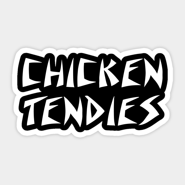 Chicken Tendies Hardcore Thrash Metal Band (White) Sticker by UncouthDesigns